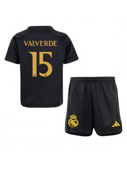 Real Madrid Federico Valverde #15 Dječji Rezervni Dres kompleti 2023-24 Kratak Rukavima (+ kratke hlače)